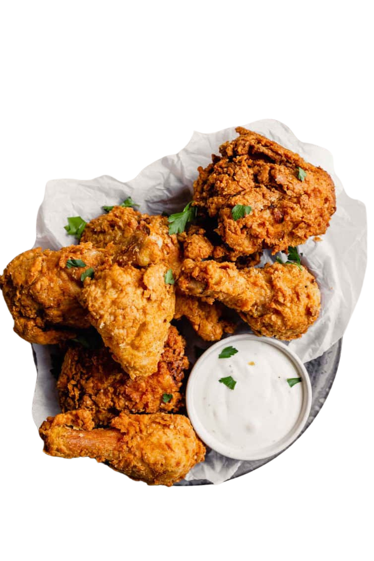 Crispy fried chicken with dip